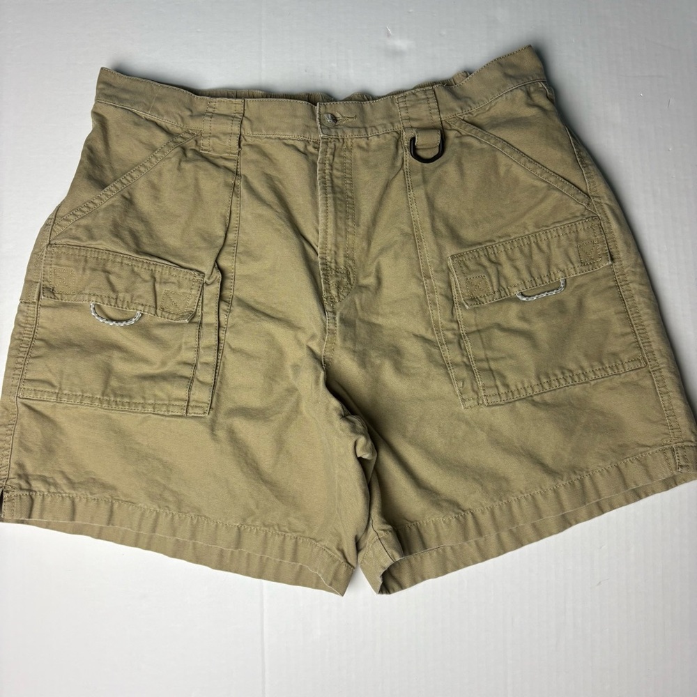 Columbia Men’s XL Shorts Tan Khaki Brown Hiking Outdoor Cargo Pockets Elastic